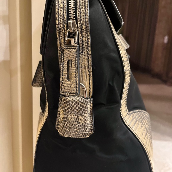 Authentic Prada Python Tessuto Leather Satchel - Picture 4 of 12